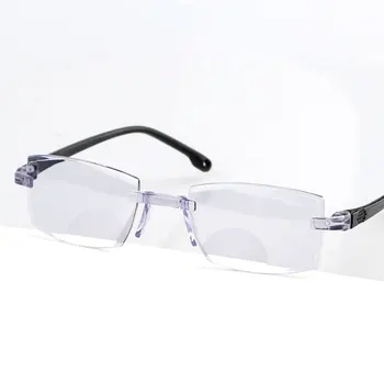 Jaunu Ultravieglajiem Vīrieši Sievietes Lasījumā Bez Apmales Brilles Bifocal Tālu Netālu Anti Zilā Gaisma Palielinājumu, Briļļu Presbyopic Brilles