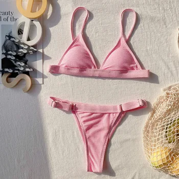Jaunu un Seksīgu Cietā Polsterēts Bikini Sieviešu Peldkostīmi Sieviešu Push Up Peldkostīms Bikini komplekts Brazīlijas Bather peldkostīms Peldēt