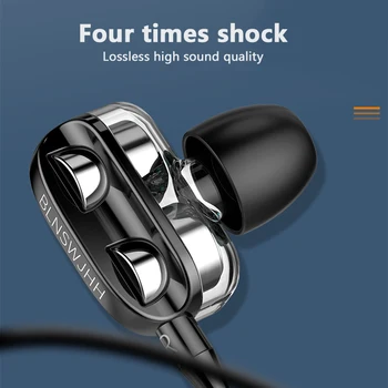 Jaunu Vadu Austiņas Dual Drive Stereo In-Ear Earbuds, Austiņas, 3,5 mm Augsts Bass Sporta Austiņas Samsung, Huawei Smart Phones