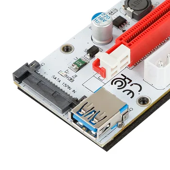 Jaunu VER009 USB 3.0 PCI-E Stāvvadu 009S Express 1X 4x 8x 16x Stāvvadu Kartes Extender Adaptera Karti Valdes 15pin SATA 6 Pin Power Cable