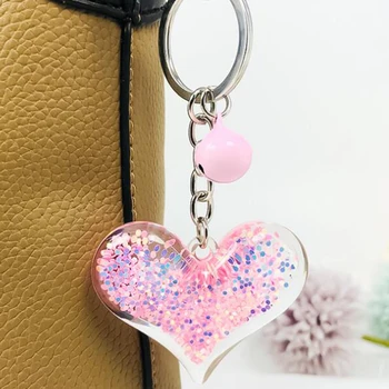 Jaunā Akrila Mīlestības Sirds formas Keychain Kulons Pušķis Paketes Aksesuāri Auto Atslēgu Gredzens Apdare Dāvanu Kulons