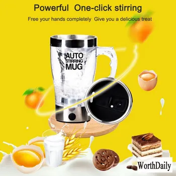 Jaunā Automātiskā Blenderī Kauss ar Vāku Slinks Nerūsējošā Tērauda Tējas Tase Automātiskā Blenderī Kafijas Tasi Auto Magnētisko Maisītāju Kafijas Krūze