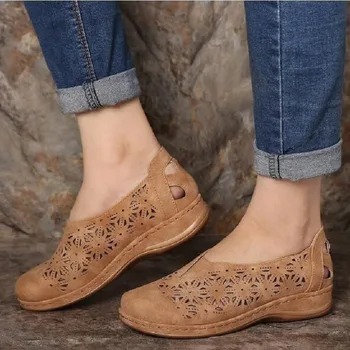 Jaunā sieviešu Sandales Sieviešu Dobi No Ķīļi Platformas Kurpes sievietei Vasaras Paslīdēt Uz Retro Sandales Plus Lieluma kurpes ir 2021.
