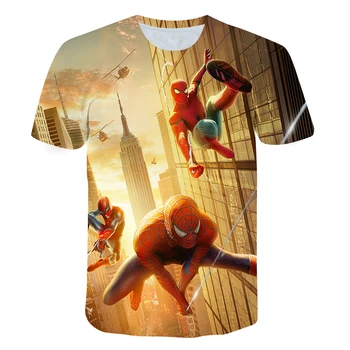 Jaunā Vasaras Bērnu Filmu Topi Zēns Īsām Piedurknēm Tee Bērniem Anime Pārsteidzošs Spidermans 3D Iespiests T-Krekls Meitenēm, Zēniem Harajuku Kostīms