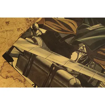 Jaunāko Anime Uzbrūk Milzu Burtiem Kolekcija Kraftpapīrs Retro Plakāta Dekoru Glezna, Kas Nav Pašlīmējošs Drukāšanas Sienas Uzlīmes