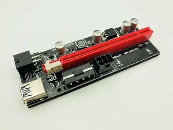 Jaunākās PCI Express PCIE PCI-E 009S Molex 6pin Barošanas Adapteris SATA USB 3.0 Kabelis, 1x uz 16X Stāvvadu Karti Miner Ieguves