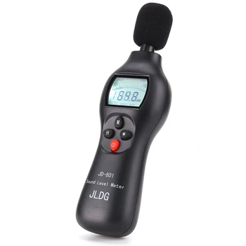 JD-801 30-130dB Trokšņa Testeri Ciparu Skaņas Līmenis Decibels Monitors Decibelu Trokšņa Audio Detektoru Auto Mikrofons ar Apgaismojumu