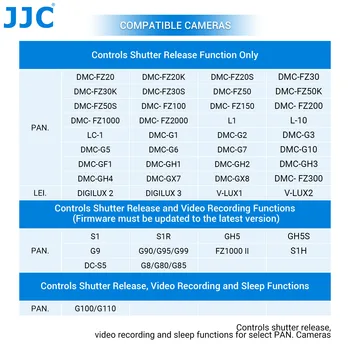JJC DMW-SHGR1 Tālvadības Statīva Saķere Panasonic Lumix G100 / G110 S5 S1 S1R S1H G95 G85 G9 G85 GH5 GH5s FZ1000II Kamera