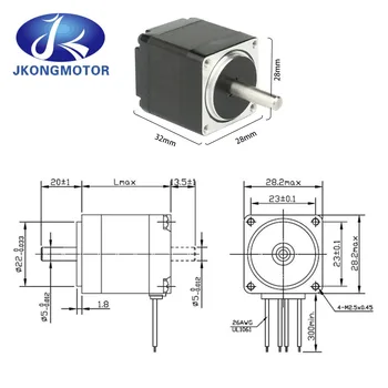 Jkongmotor Nema11 Stepper Motor 28 Hibrīda Soļu Motors 2 4. Posms-likt 1.8 ° 0.67 A 6Ncm/8.5 oz-in 28x32mm par DIY 3D Printeri
