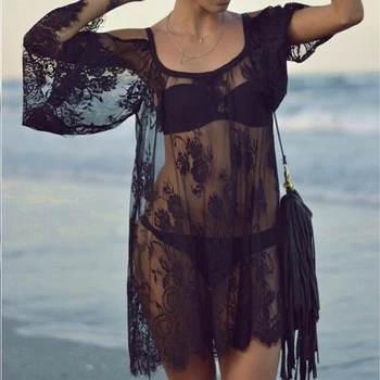 Jo-X Sexy long cover-ups Cietā beach kimono, kuru linuma Acs beachwear sieviešu Dobi no peldkostīmu uz augšu Tīmeklis Ātri sausas 2021 jauno vasaras