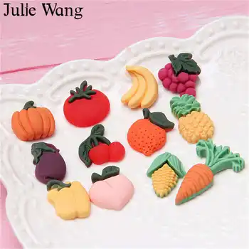 Julie Wang 30PCS Jaukti Sveķi, Ķirbju, Banānu, Burkānu, Tomātu Piekariņi Mākslīgā Dārzeņi, Augļi, Kuloni, Piederumu, Rotaslietu izgatavošana