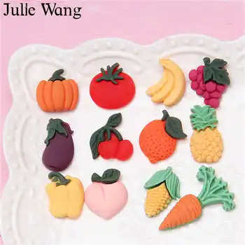 Julie Wang 30PCS Jaukti Sveķi, Ķirbju, Banānu, Burkānu, Tomātu Piekariņi Mākslīgā Dārzeņi, Augļi, Kuloni, Piederumu, Rotaslietu izgatavošana