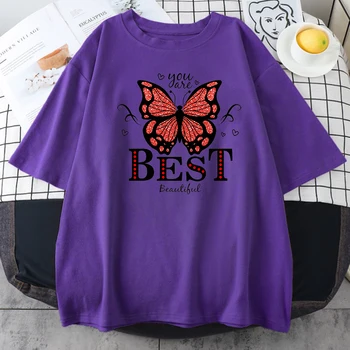 Jums Ir Labākais Butterflyprint sieviešu Tshirt Sporta Vintage T-krekli, Sporta, Casual Top Vasaras Travering Fit Sieviešu t-veida Krekli