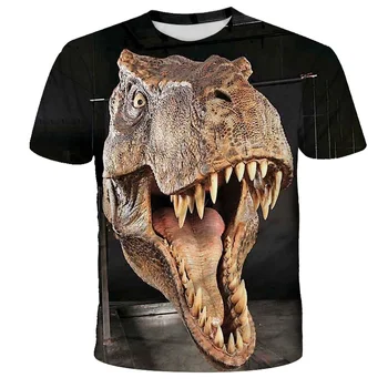 Jurassic Park 3D Iespiesti O-veida Kakla T-krekls Bērnu Ērts un Elpojošs Poliesteris T Populārs Ar Zēniem/Meitenēm 4T-14T
