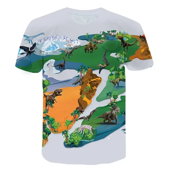 Jurassic vasarā bērni 3D iespiests T-krekls ikdienas un skaists tops Jurassic Pasaules bērni, zēni un meitenes atdzist T-krekls 4-14T