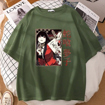 Kakegurui Manga Meitenēm Drukāt Sieviete, T krekls ir 2021. O Kakla Gadījuma Īsām Piedurknēm Top Ērti Harajuku Personības Iela T krekli