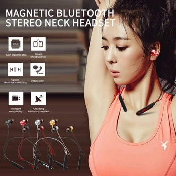Kakla dekors Bezvadu Austiņas Bluetooth Austiņas Ap Kaklu Sporta Earbuds Ar Mic HiFi Aux, Lai Xiaomi Huawei Pumpuri TXTB1
