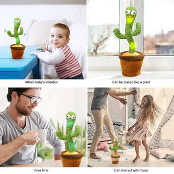 Kaktuss Plīša Rotaļlietas Elektriskās Dziedāšanas 120 Dziesmas, Dejas Un Grozīties Kaktuss Gaismas Ierakstīšanas Mācīšanās Runāt Vīšanas Plīša Rotaļlieta