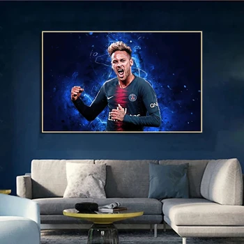 Kanvas Glezna Neymar Plakāti un Izdrukas Brazīlijas Futbola Leģenda Sienas Māksla Sports Attēlu Dzīvojamā Istaba Cuadros Mājas Dekoru