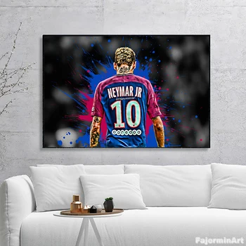 Kanvas Glezna Neymar Plakāti un Izdrukas Brazīlijas Futbola Leģenda Sienas Māksla Sports Attēlu Dzīvojamā Istaba Cuadros Mājas Dekoru