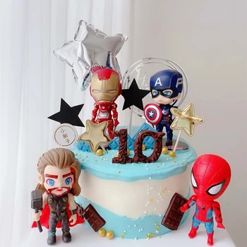 Kapteinis Amerika Dzelzs Vīrs Pontons Avengers 3 Līmeņa Kūku Turētāja Stends Bērniem Dzimšanas Dienas Ballīti Piegādes Zirnekļcilvēka Supervaronis Deserts