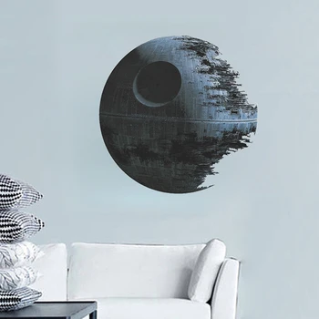 Kara Death Star Vinila Art Sienas Uzlīmes, viesistaba, Guļamistaba 3D Mājas Dekoru Uzlīmes Noņemamas sienas uzlīmes bērniem numuri