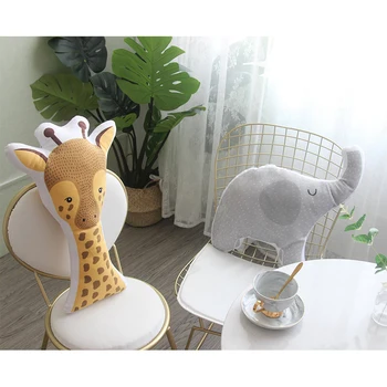 Karikatūra 3D iespiesti meža dzīvnieku plīša rotaļlieta spilvenu, bērnu istabas modes dizains, mājas dīvāna spilvenu, dzimšanas dienas dāvana