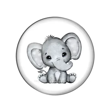 Karikatūra Cute Baby Ziloņi 10pcs 12mm/18mm/20mm/25mm Apaļa foto stikla cabochon demo dzīvoklis atpakaļ Pieņemšanas secinājumi