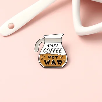 Karikatūra kafijas kanna modelēšana Metāla Emaljas Broša radošās ikdienas apģērba atpakaļ iepakojuma piederumi pin dāvāt draugiem dāvanas