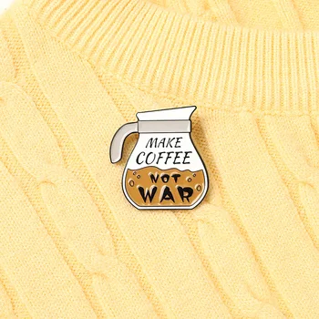 Karikatūra kafijas kanna modelēšana Metāla Emaljas Broša radošās ikdienas apģērba atpakaļ iepakojuma piederumi pin dāvāt draugiem dāvanas