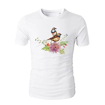 Karikatūra Putnu Uzlīmes, Ziedu, Putnu Dzelzs-Par Nodošanu Siltuma Jaunu Apģērbu Piederumu Mazgājams Diy T-Krekls, Džinsi Plāksteris