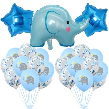 Karikatūra Rozā Zilonis Lateksa Baloni, Bērnu Dzimšanas Dienas Svinības Apdare Blue Alumīnija Folijas Gaisa Balons, Baby Dušas Rotājumi Labu