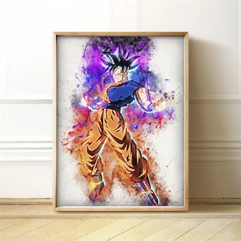 Karikatūra Son Goku Anime Audekla Plakāta Japāņu Anime, Sienu Mākslas Dekoru Ziemeļvalstu Kanvas Glezna Attēlu, Viesistaba, Mājas Dekoru