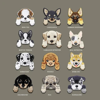 Karikatūra Suns Izšūti Plāksteri Chihuahua Shiba Dzelzs Uz Plāksteris Aplikācijas Cute Mini Uzlīmes, Lai Drēbes