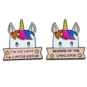 Karikatūra Unicorn Emaljas Atloks Pin es neesmu Dīvaini, Bet speciālais Broša Žetons Broša Dzīvnieku Rotaslietas Dāvanu Bērniem Draugiem