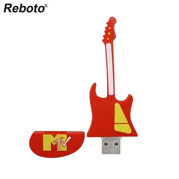 Karikatūra usb flash disku, Mūzikas instrumentu krāsains ģitāra usb pendrive 64GB USB flash drive pen drive 4GB 8GB 16GB 32GB U diska