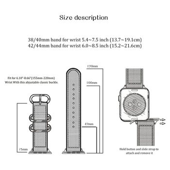 Karstā Pārdot Neilona Watchband Apple Skatīties Band Series 5/4/3/2/1 Sporta Ādas Aproce 42mm 44mm 38mm 40mm Siksnu iwatch Band