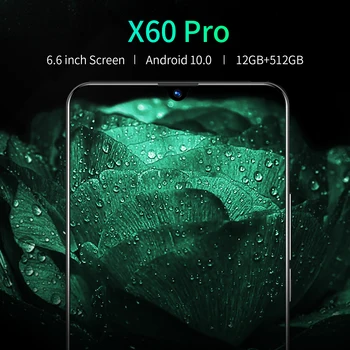 Karstā Pārdot X60 Pro 5G Viedtālruņu Globālās Versijas 5000mAh 32MP Kamera HD Ekrāns MTK6889+ Octa Core 12G 512G 6.6 Collu Mobilais Tālrunis