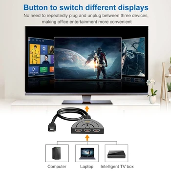 Karstā Pārdošanas Portatīvo 3 In 1 No Pilnībā Segtu Komutatoru ar 4K, 2K HDMI-Saderīgam Slēdzis 3D Attēlu, Displejs, Multi Media Komutatoru N7MC