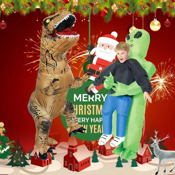Karstā Pārdošanas T-Rex Piepūšamās Svešzemju Kostīms Pieaugušajiem Bērniem Halloween, Ziemassvētku Kostīmi Dinozauru Apģērbu Smieklīgi Uzspridzināt Kleitas