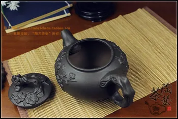 Karstā Pārdošanas Tējkanna Ķīnas Porcelāna Yixing Zisha Tējas Katlā, 400 ml + 3 Tases 50ml Kung Fu Tējas Komplekts Tējkannas Roku darbs Zisha Keramikas Tējkanna