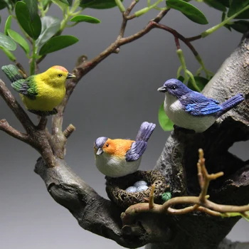 Karstā Simulācijas Papagailis Parakeet Miniatūra Ainava Rotājumu Dzīvnieku Modelis, Zālienu Statuetes Mākslīgo Putnu Fotogrāfijas Aksesuāri