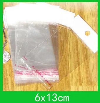 Karājas caurumu poli somas (6x13cm) ar pašlīmējošās zīmogs opp maisā /poli vairumtirdzniecības 1000pcs/daudz