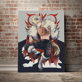 Katsuki Bakugo Mans Varonis Augstskolu anime Audekla plakāta Krāsošana sienas, Mākslas dekors Dzīvojamā istaba Guļamistaba Studiju Sākuma Apdare Izdruku