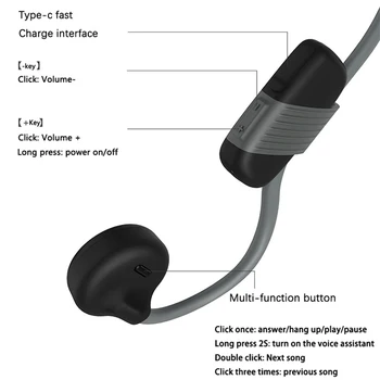 Kaula Vadāmība Austiņas Bluetooth 5.0 Ūdensizturīgs Bezvadu Austiņas Āra Sporta Austiņas ar Mikrofonu, Lai Darbojas