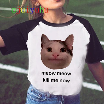 Kawaii Kaķis Smieklīgi Karikatūra T Krekls Sievietēm Harajuku Ullzang Gudrs T-krekls 90s Modes korejiešu Stilā T Jauki Drukāt Top Tee Sieviete