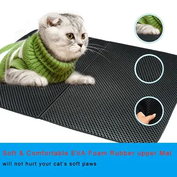 Kaķu Pakaiši Mat Pad Dubultā Slāņa Folden Ūdensizturīgs Kaķu Ķeršanas Pet Mat Tīrīt Pad neslīdoša Produkti Kaķiem Aksesuāri