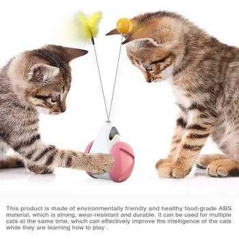 Kaķu rotaļlieta akrobāts līdzsvaru Atpakaļ, Atpakaļ, šūpoles auto Interaktīvās Teasing Bumbu Stienis Smieklīgi Chaser Šūpoles Riteņu Pet Rotaļlietas Iekštelpu Kaķēns