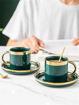 Keramikas Kafijas Tases & Pot Uzstādīt Brokastis Piena Tējas Krūzes Ar Paplāti Drinkware Deserts Augļu Plate Kāzu Dāvanu Eiropas Stils