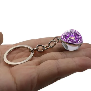Keychain Jaunas Piederumi, Triple Mēness Laikā Gem Modes Double-sided Stikla Bumbu Keychain Keychain Kulons